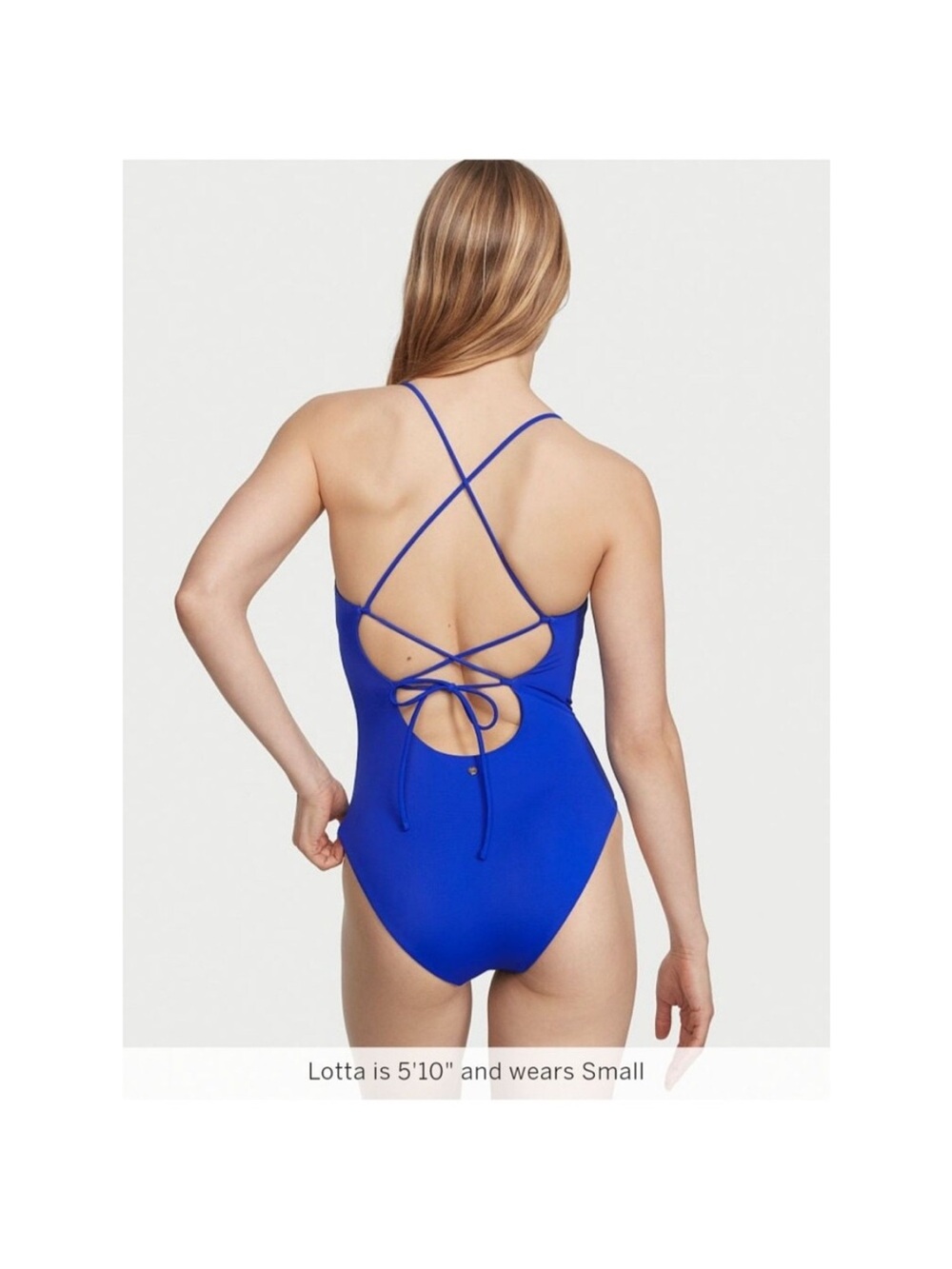 Victoria's Secret Swim Blue Oar Scoop One-Piece Swimsuit Size XL Like New - Picture 6 of 7